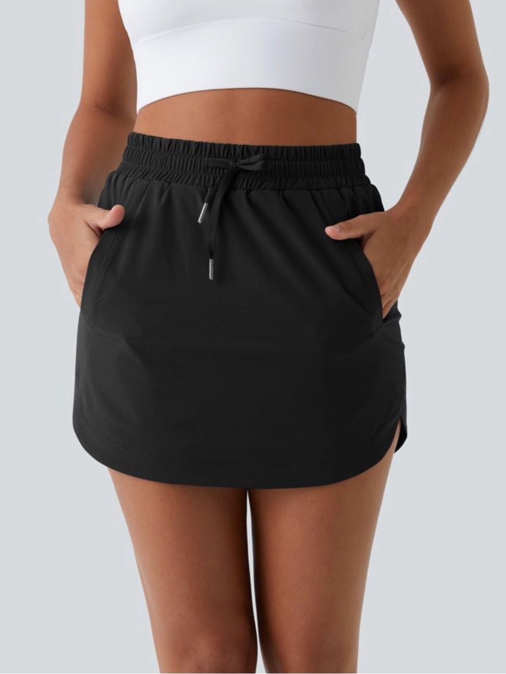 HALARA Black Midi Skort with Pockets